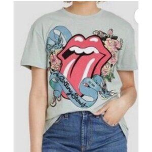 The Rolling Stones Womens Pullover Short Sleeve Graphic T Shirt Gray Size S